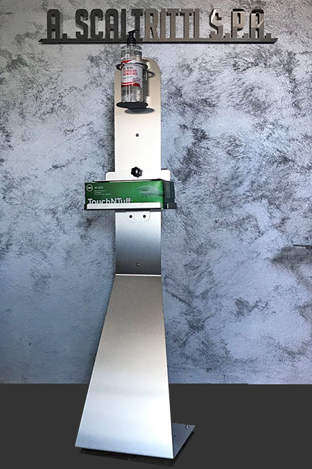 colonna mobile porta dispenser gel igienizzante disinfettante mani
